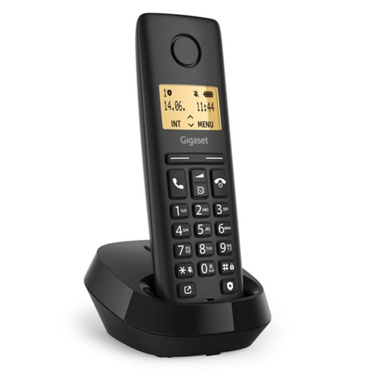 Gigaset Pure 100 - Analog/DECT Phone with Caller ID - Black