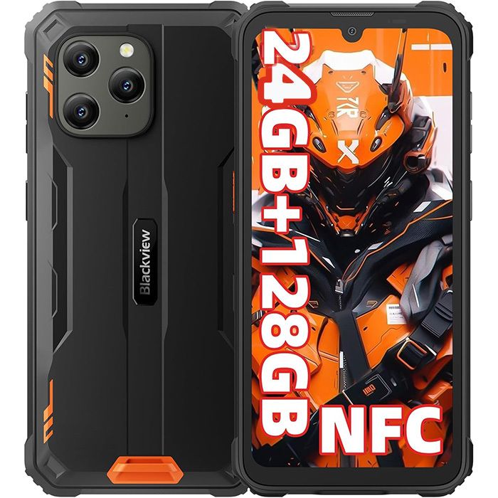 Blackview BV5300 Plus (NFC) - 6.1" Durable Phone - 24GB + 128GB/2TB - Android 13 - 6580mAh - 13MP - IP68 - Dual SIM - Orange