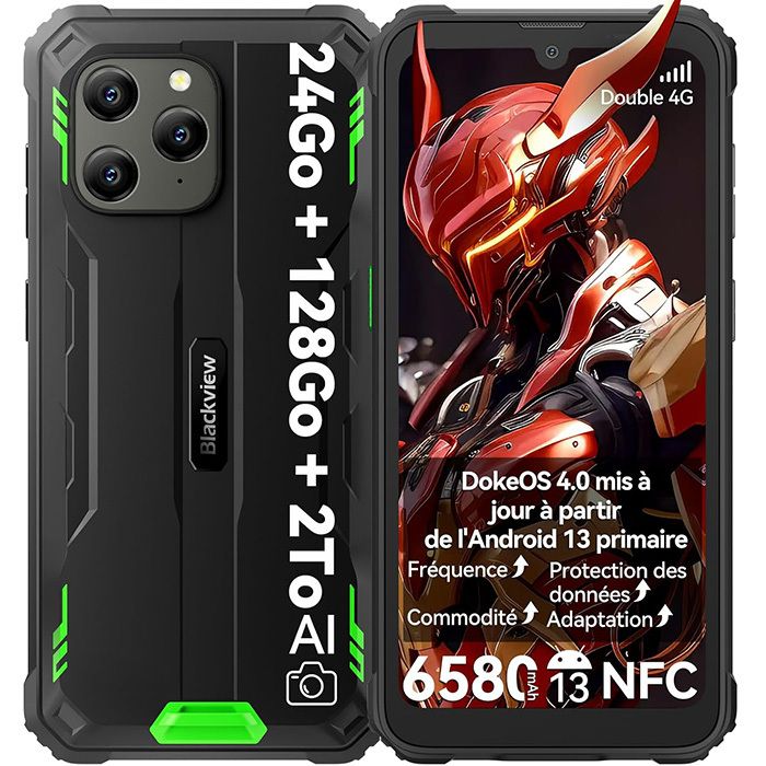 Blackview BV5300 Plus (NFC) - 6.1" 24GB+128GB/2TB Android 13, 6580mAh Battery, 13MP Camera, IP68 Waterproof, Dual SIM - Green