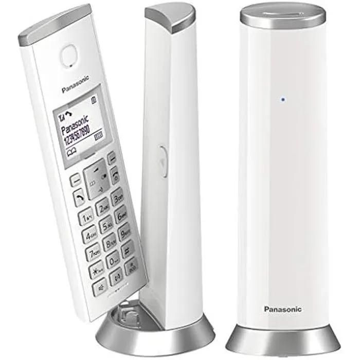 Panasonic Wireless DECT Phone KX-TGK212JTW with 1.5-inch Backlit LCD, White Ringtones, Call Blocking, Eco Mode