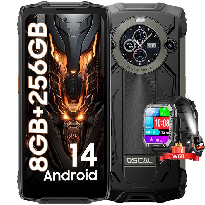 Blackview W60 - Teléfono Móvil Incasable con Pantalla Dupla de 6,5" y Dual SIM