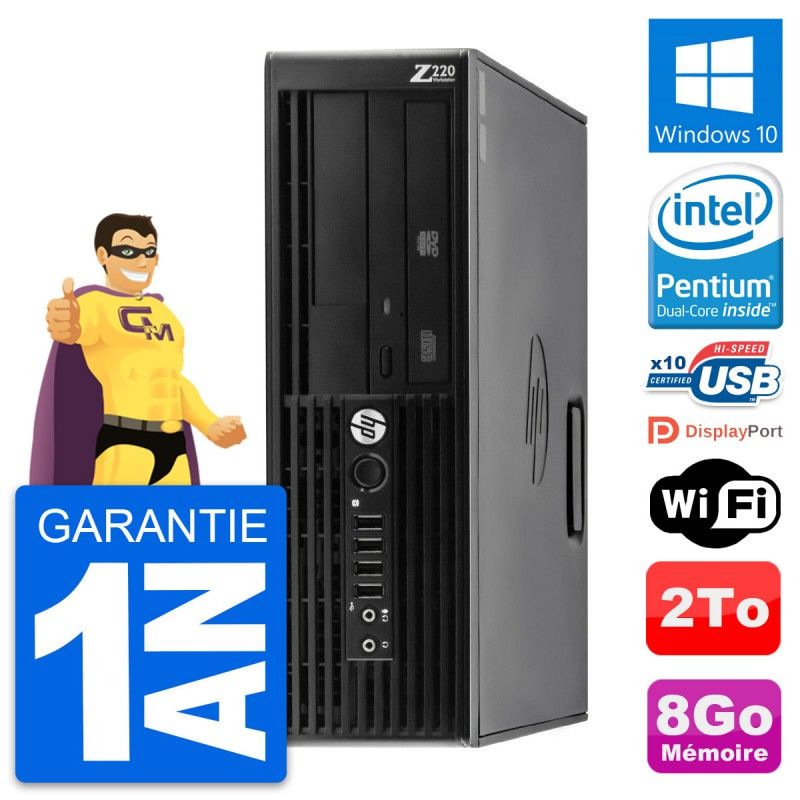HP WorkStation Z220 SFF - Pentium G2020, 8GB RAM, 2TB HDD, Windows 10, WiFi