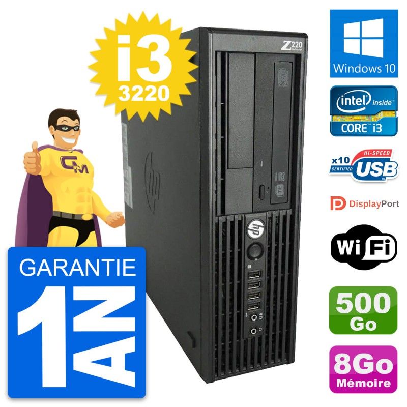 HP WorkStation Z220 SFF Core i3-3220 8GB RAM 500GB HDD Windows 10 WiFi