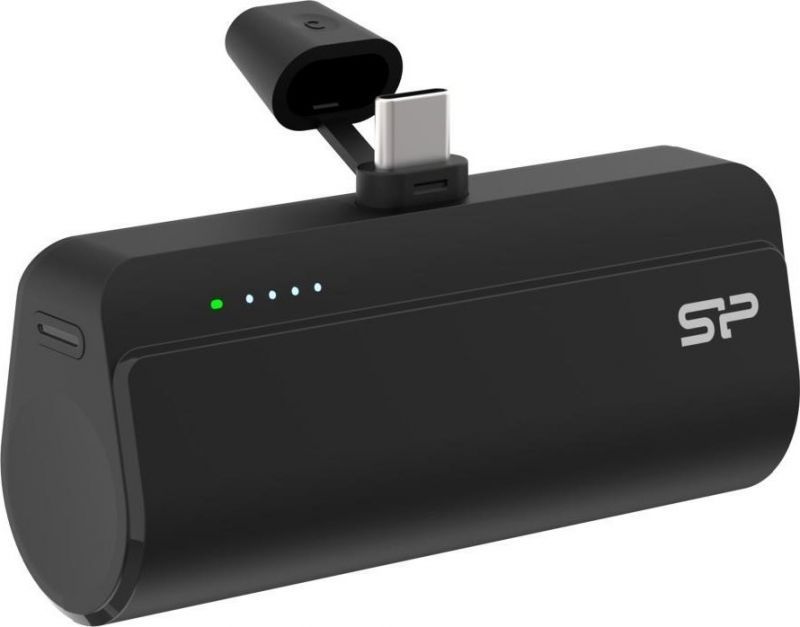 Silicon Power Qd50 5000mAh Li-Ion Power Bank, Black & White