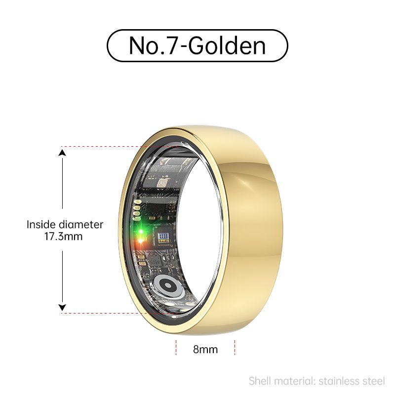 INF R1000 Smart Ring - Bluetooth 5.0, Sleep & Blood Oxygen Monitor, Gold 7