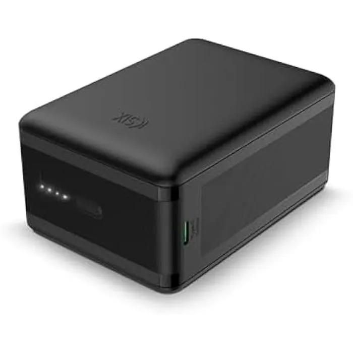 Batería portátil KSIX SMART YOUR TECH Mini de litio polimérico de 10.000 mAh con cable USB-A a USB-C incluido, carga simultánea, negro (Nano, 30.000 mAh)