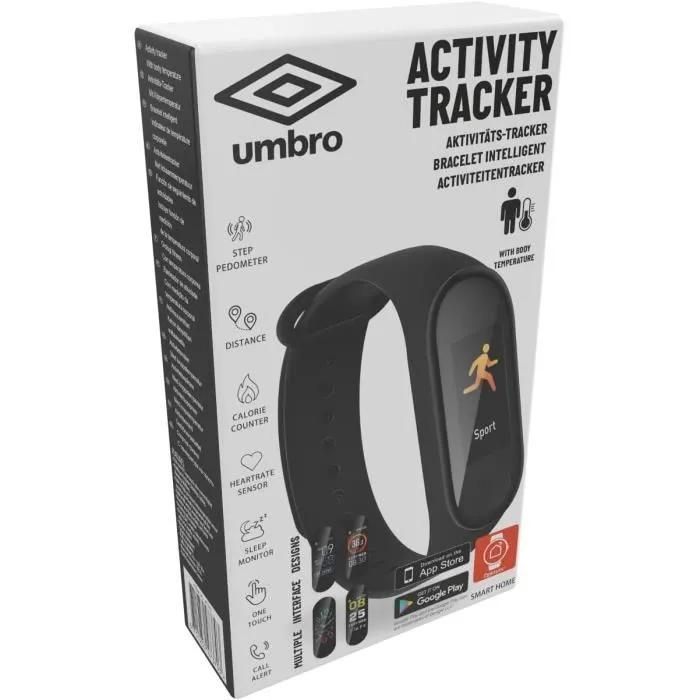 Montre Umbro Connectée - Fonctions Sportives Smartwatch avec Capteur de Fréquence Cardiaque et de Température Corporelle