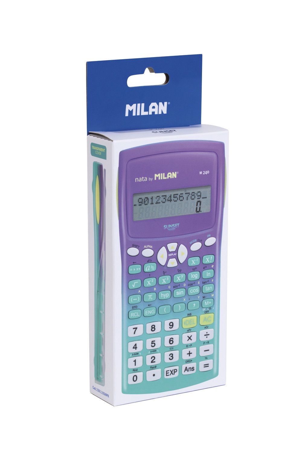 Milan Scientific Calculator - College & High School - 240 Functions - Purple/Green - M240