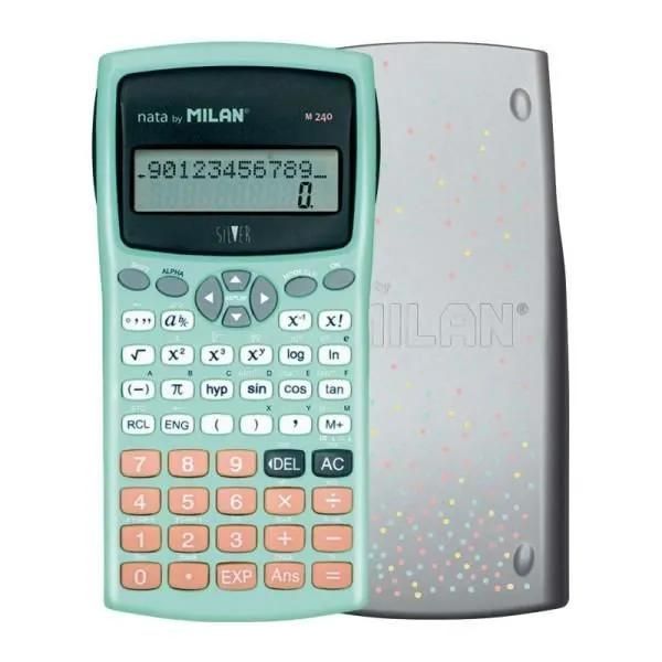 Milan Scientific Calculator - College & High School - 240 Functions - Silver/Green - Milan