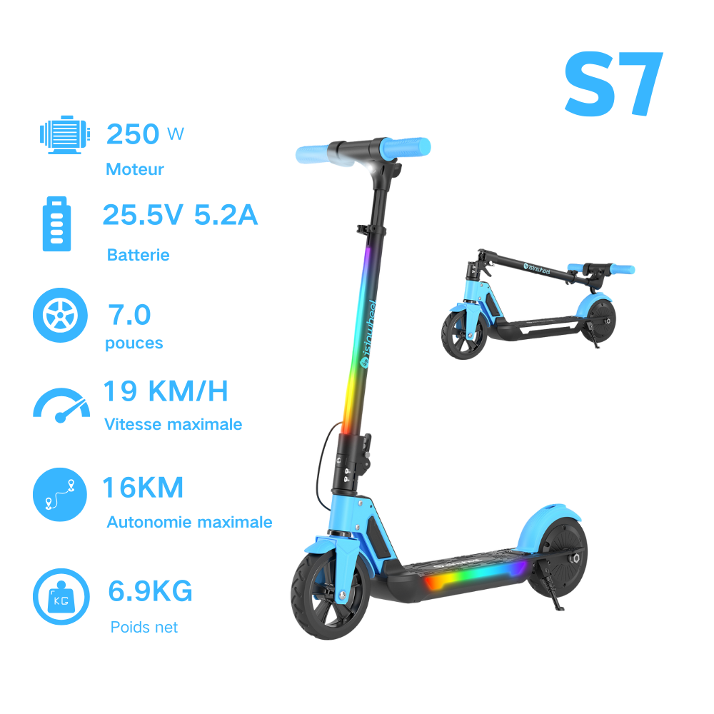 iSinWheel S4/S7 / iK1S Electric Scooter for Kids - S7 Blue / 1PC