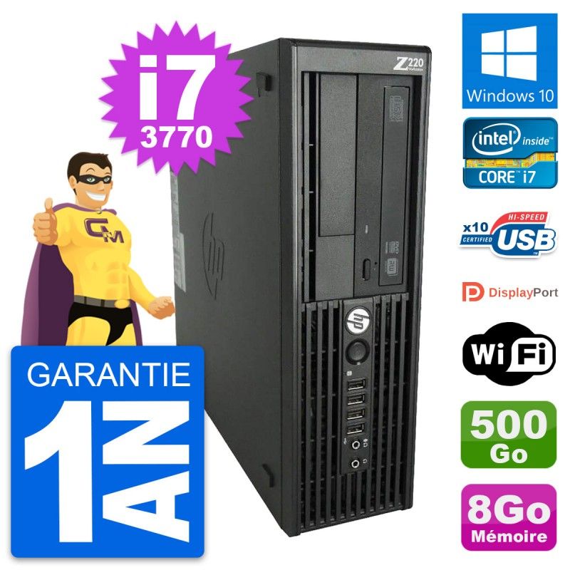 HP WorkStation Z220 SFF Core i7-3770 8GB RAM 500GB HDD Windows 10 Wifi