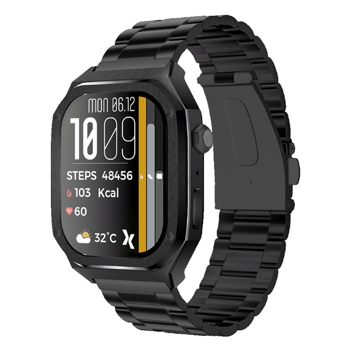 Maxcom Iron S Connected Watch, 2.5D Glass, IP68, 1.95-inch AMOLED, Graphite