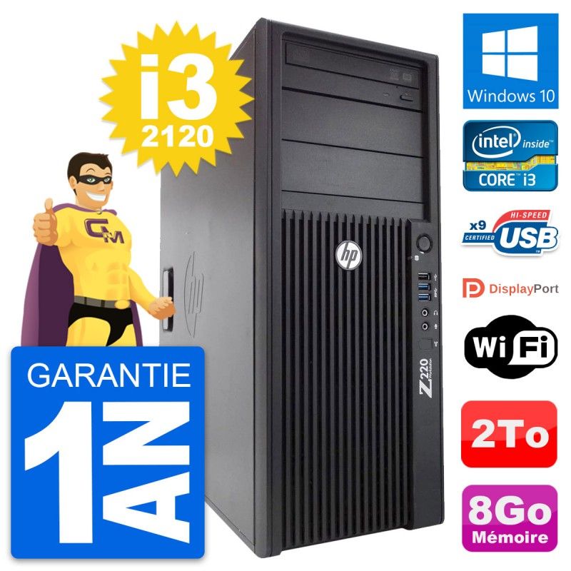 HP WorkStation Z220 Intel i3-3220 8GB RAM 2TB HDD Windows 10 WiFi