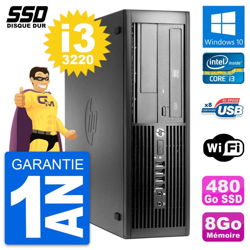 HP Pro 4300 SFF PC - Intel Core i3, 8GB RAM, 480GB SSD, Windows 10