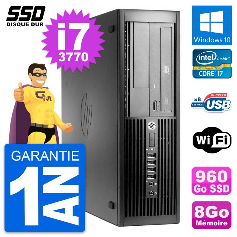 HP Pro 4300 SFF PC - Intel Core i7, 8GB RAM, 960GB SSD, Windows 10, WiFi
