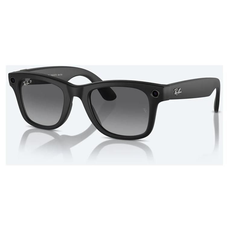 Meta Ray-Ban Smart Glasses - 32GB - Wayfarer - Polarized - Wi-Fi 6 & Bluetooth - 12MP Camera - 48.6g - Matte Black, Graphite Gradient