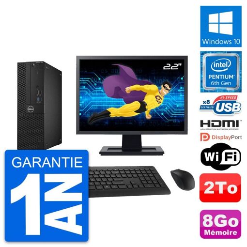 Computadora Dell OptiPlex 3050 SFF - Pantalla de 22', Procesador Intel Pentium G4400, 8GB de RAM, 2TB HDD, HDMI, WiFi