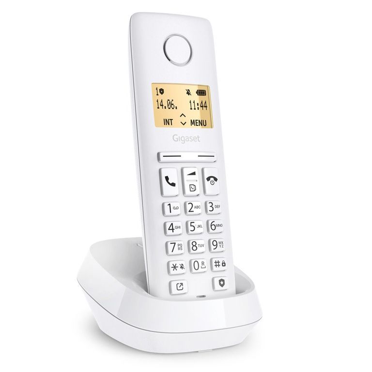 Gigaset PURE 100 Analog/DECT Phone with Caller ID - White