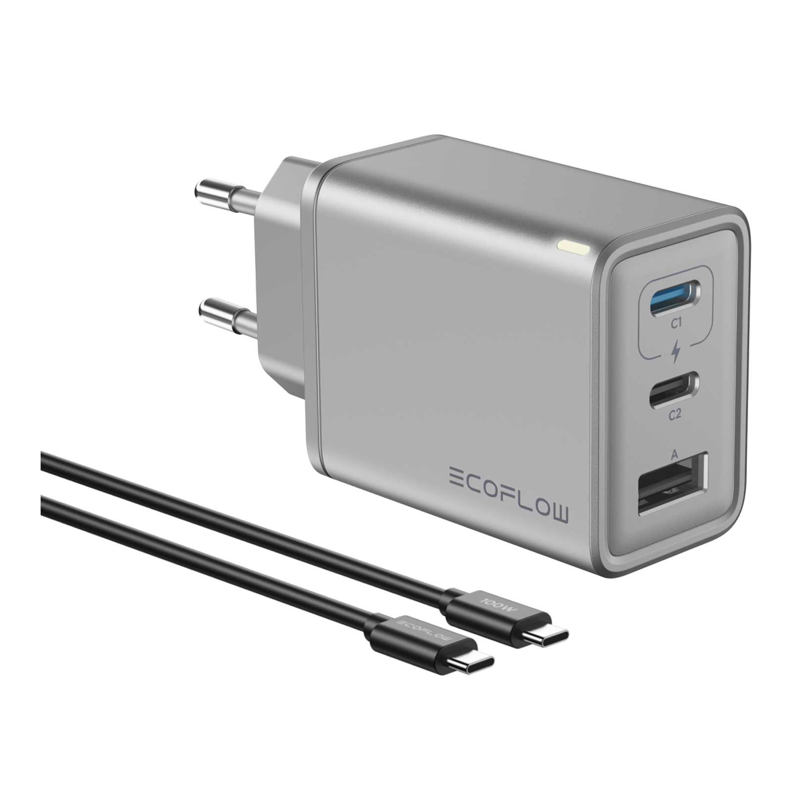 Chargeur EcoFlow RAPID 65 W avec câble de 100 W - Compact et puissant
