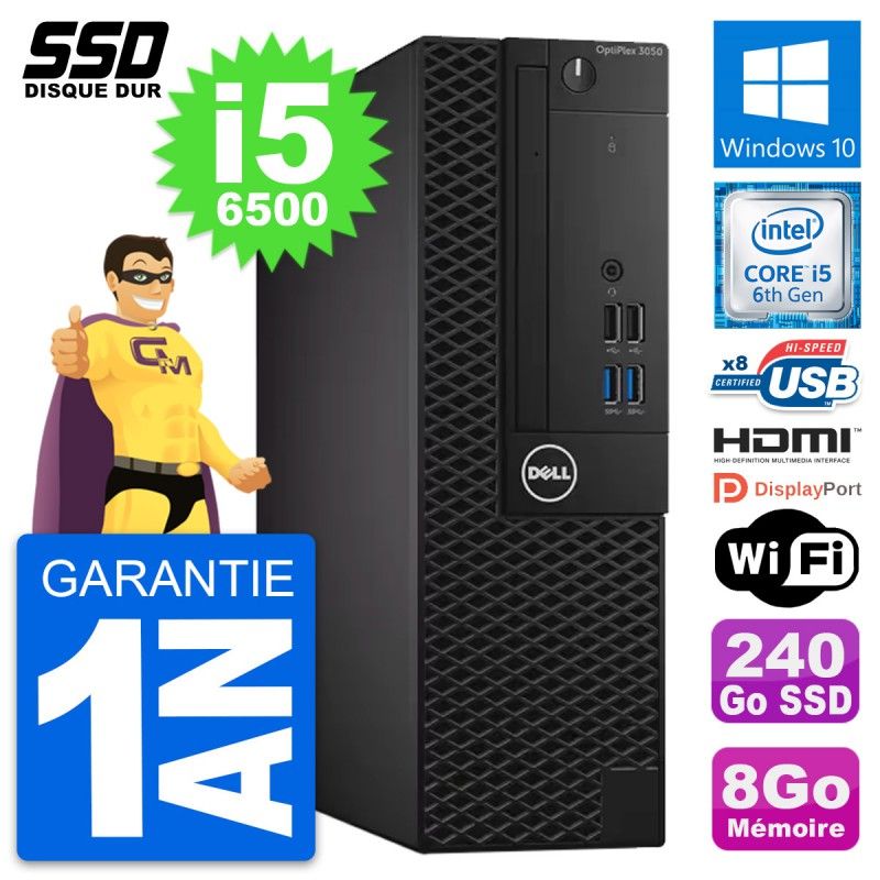 Dell OptiPlex 3050 SFF Core i5-6500 8GB RAM 240GB SSD HDMI Windows 10 Wifi