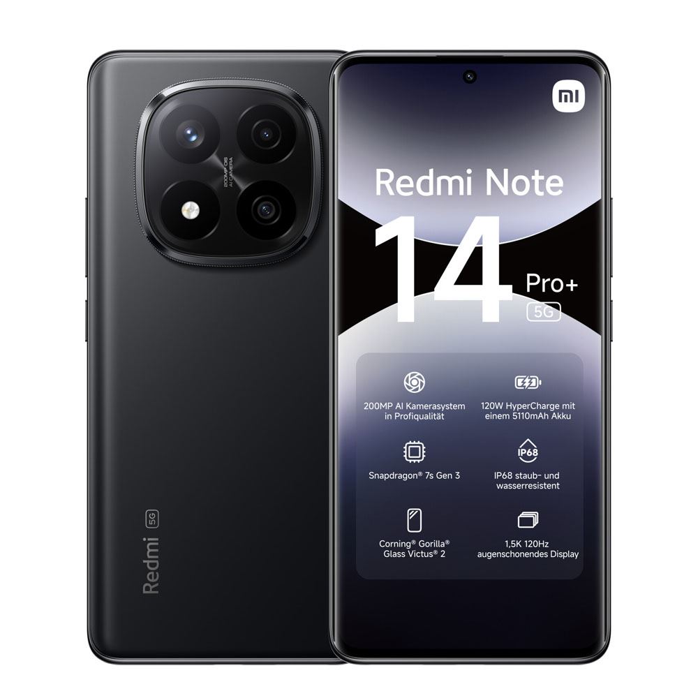 Xiaomi Redmi Note 14 Pro+ 5G - 8GB RAM, 256GB Storage, Black
