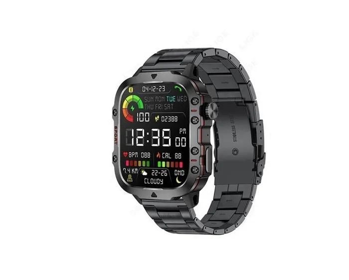 QX11 Smartwatch, Black Steel Bracelet, 420mAh - For Outdoor Sports