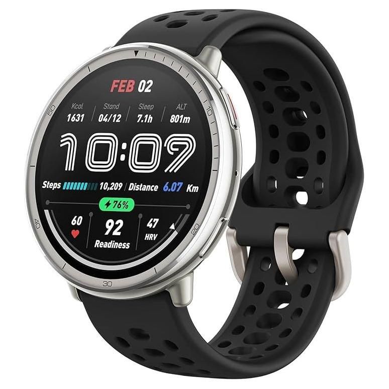 Amazfit Active 2 R Smartwatch 1.32" 2000nits Offline Maps Black Strap