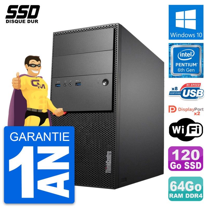 Lenovo ThinkCentre M800 Desktop PC - Intel Core i5-4400, 64GB RAM, 120GB SSD, Windows 10, WiFi