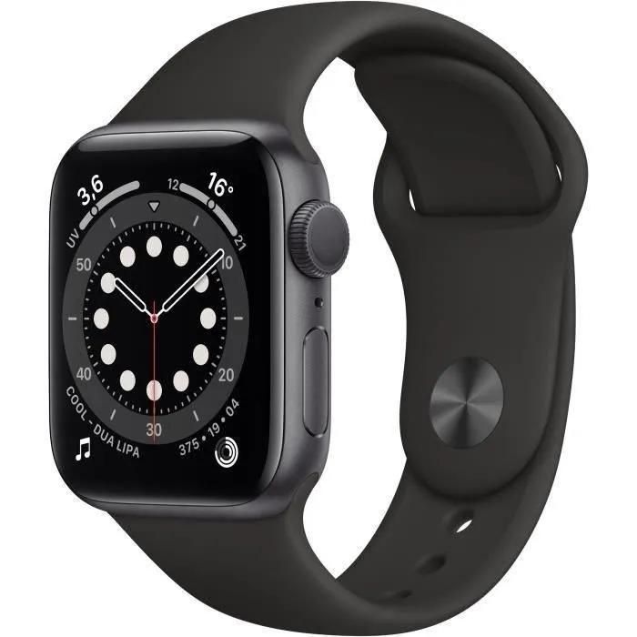 Apple Watch Series 6 GPS - Pulsera de 40 mm con caja de aluminio gris sideral - Cinta negra (2020) - Refurbida - Estado aceptable