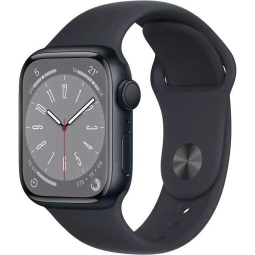 Apple Watch Série 8 GPS - 41mm - Boîtier en Aluminium Minuit - Bracelet Sport Minuit