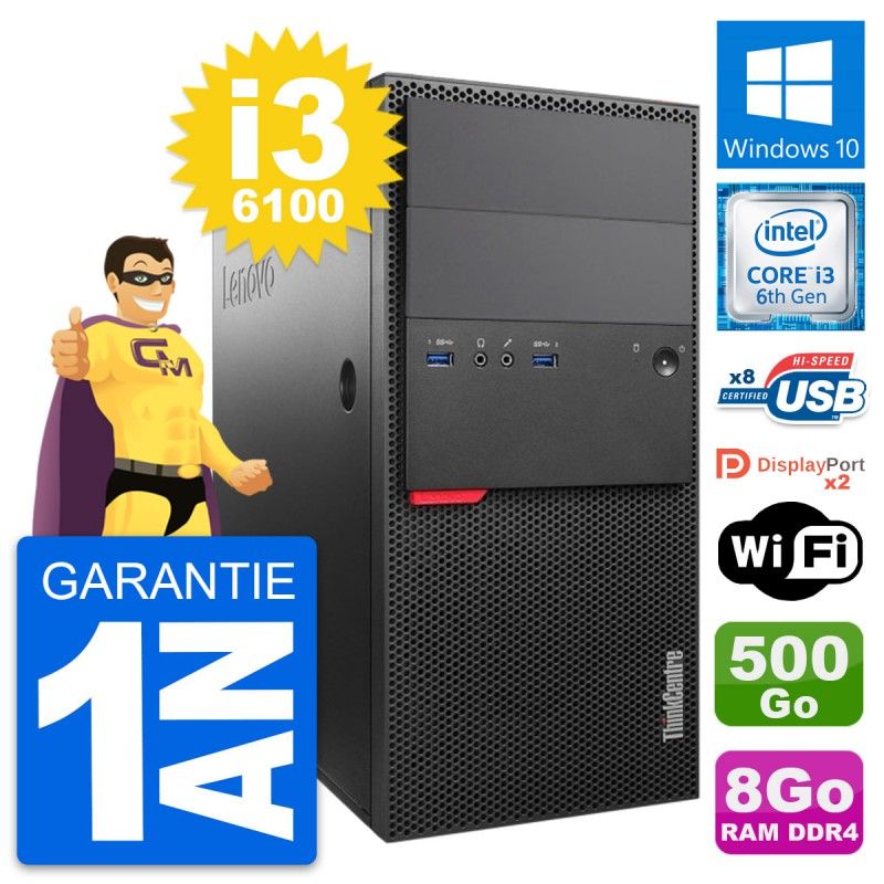 Lenovo ThinkCentre M800 i3-6100 8GB RAM 500GB HDD Windows 10 WiFi Desktop PC