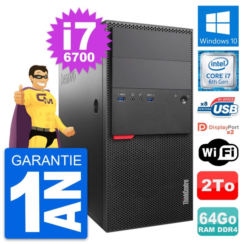 Lenovo ThinkCentre M800 Core i7-6700 64GB RAM 2TB Windows 10 PC