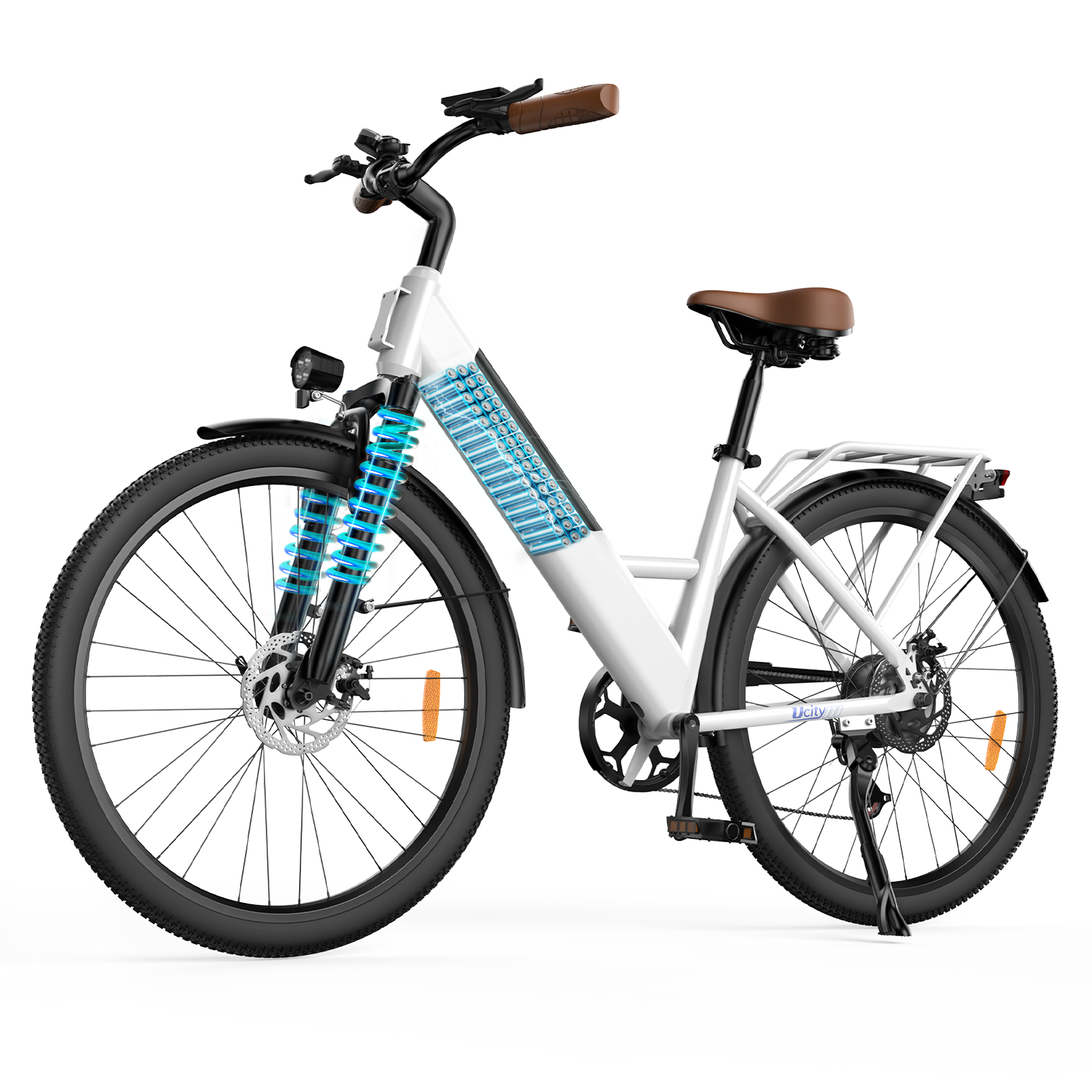 isinwheel UCityS Vélo électrique à cadre bas, batterie amovible, 88 km d’autonomie - Ucity Blanc €698.99