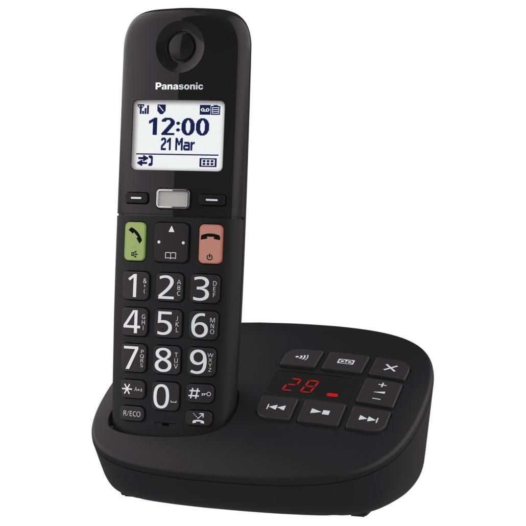 Panasonic Wireless Phone KX-TGU130EXB (Black, 5.8 GHz, 1000m Range)