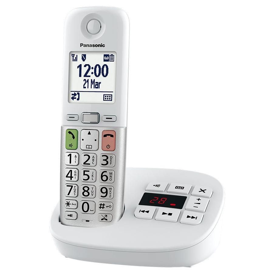 Panasonic Wireless Phone KX-TGU430EXW (Size: 5.1 x 2.6 x 7.8 inches, Color: White, Capacity: 1000 Contacts)