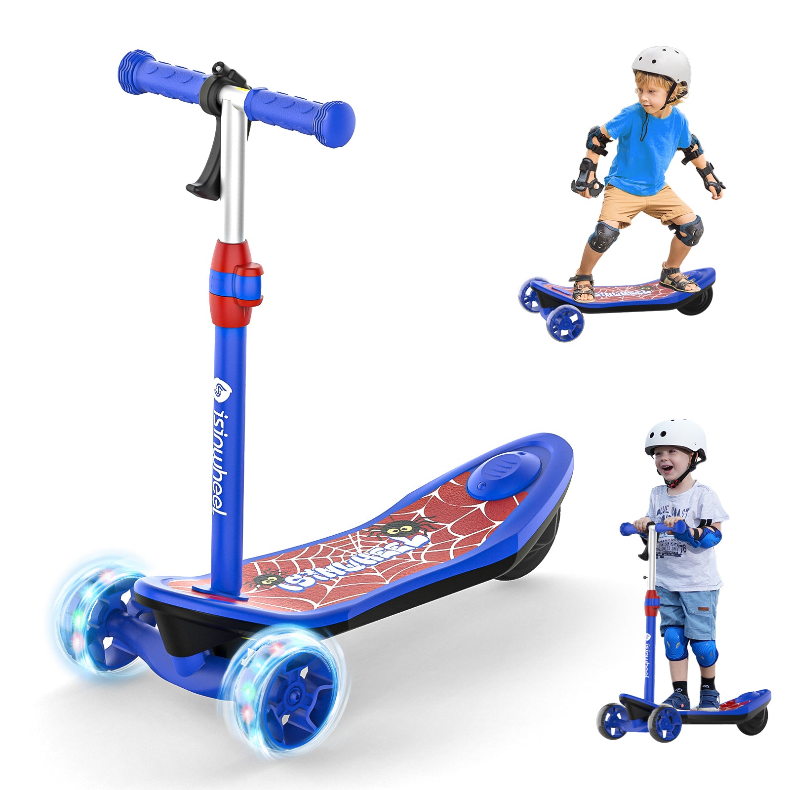 isinwheel MiniSpider trottinette électrique 2 en 1 pour enfants - MiniSpider Bleu / 1 pièce
