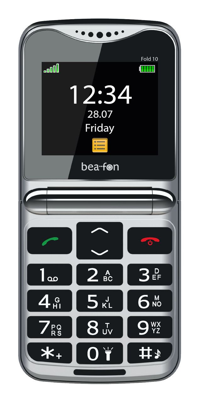 Bea-fon Fold10 2.2" 95g Senior Phone, Black & Silver