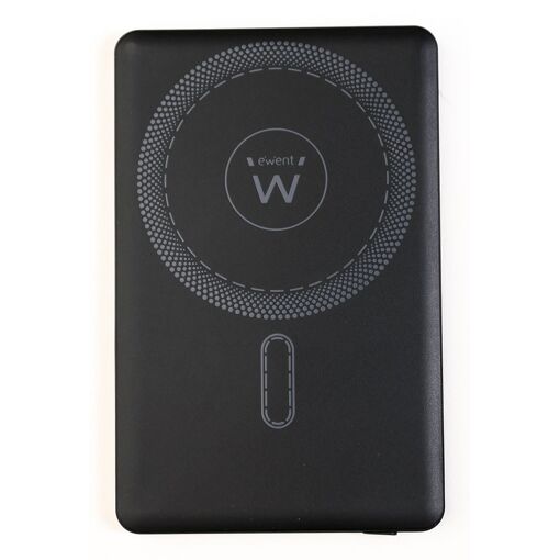 Banca de energía Ewent 5000 mAh Líthio Polímero (Lipo) recarga inalámbrica Negro