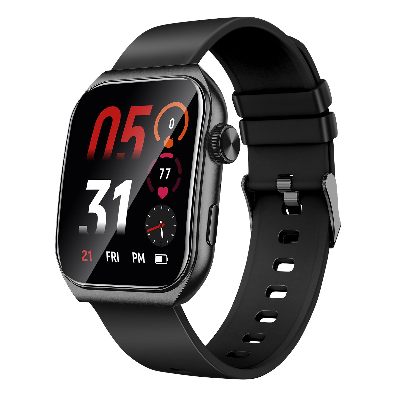 Akashi Connected Watch with 1.85' Touchscreen, Black