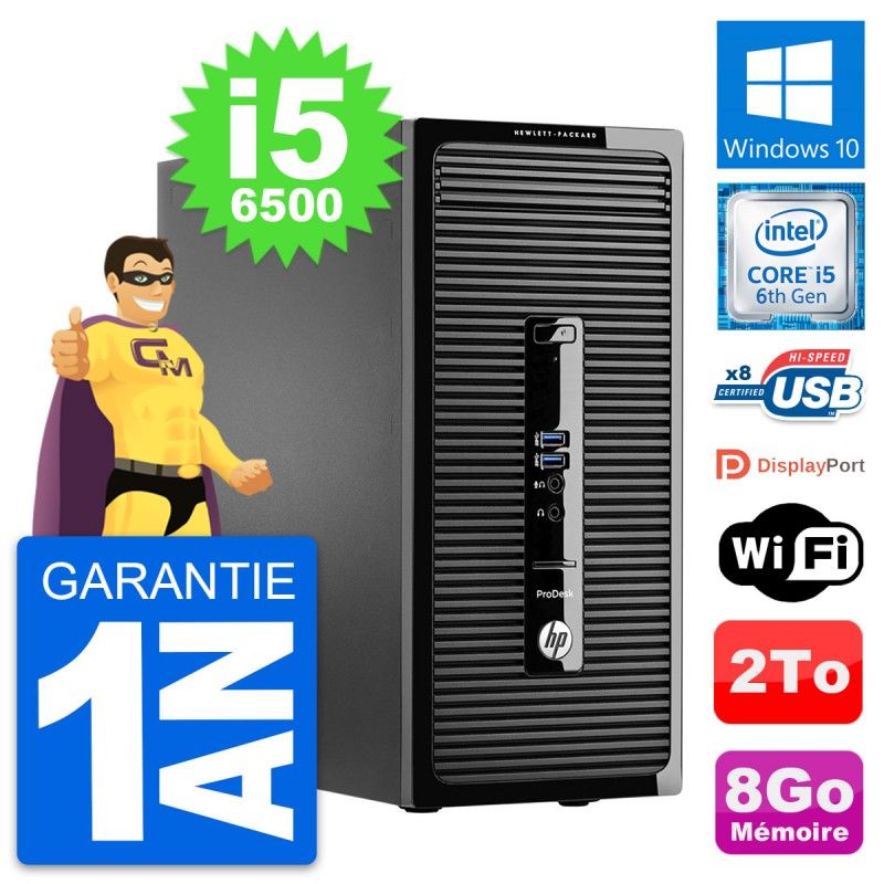 HP ProDesk 400 G3 MT Desktop PC - Intel Core i5-6500, 8GB RAM, 2TB HDD, Windows 10