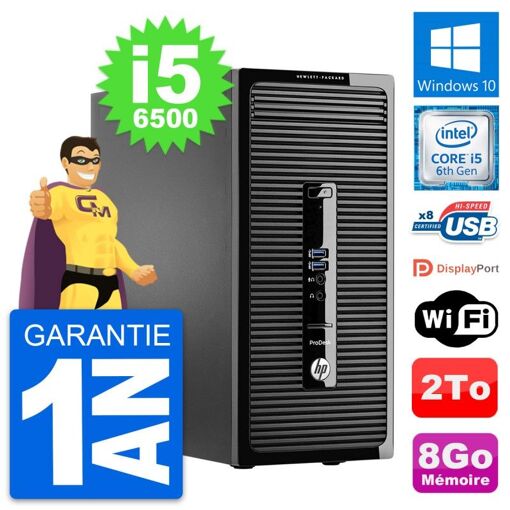 HP ProDesk 400 G3 MT Desktop PC - Intel Core i5-6500, 8GB RAM, 2TB HDD, Windows 10