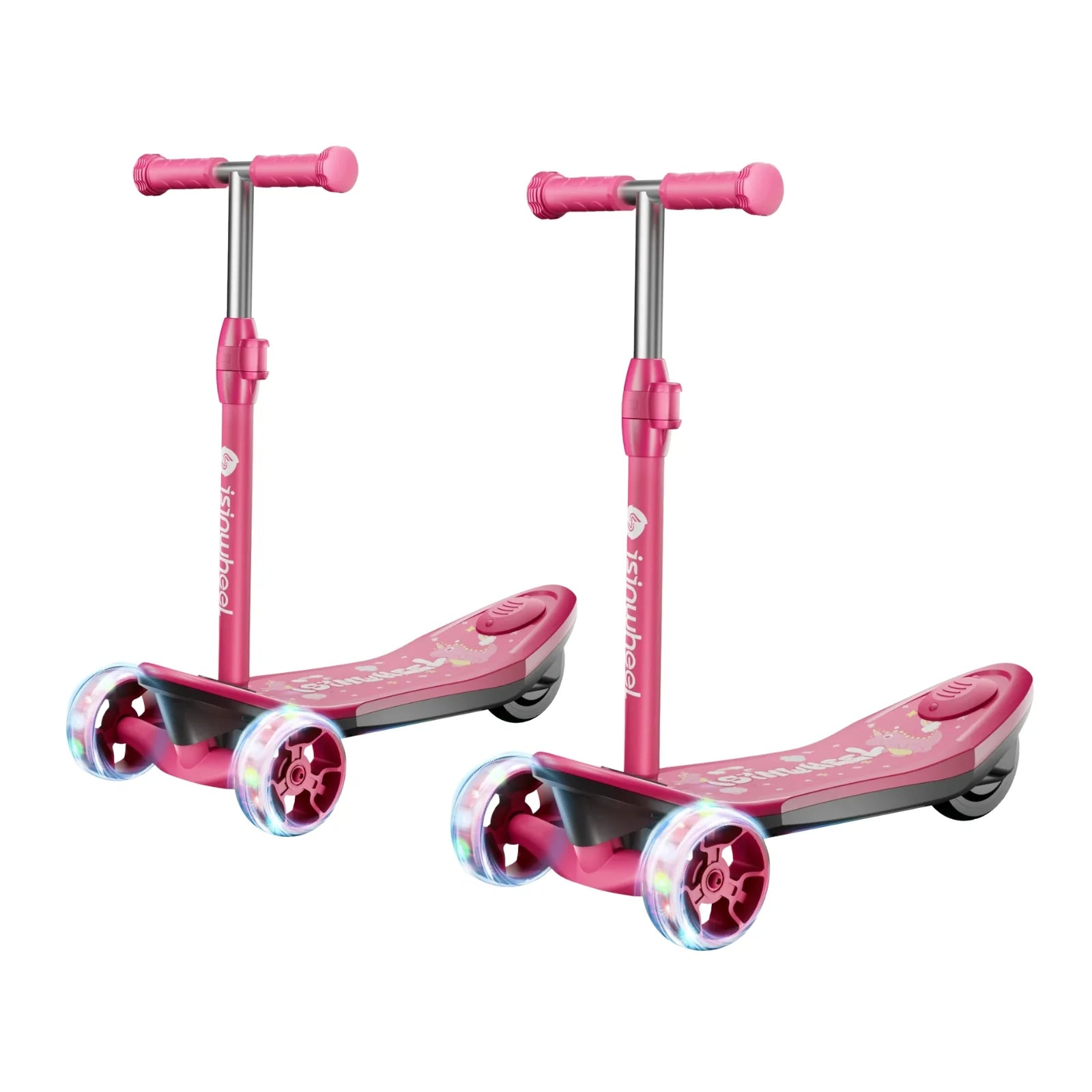 isinwheel MiniSpider trottinette électrique 2 en 1 pour enfants - MiniSpider Rose / 2 pièces