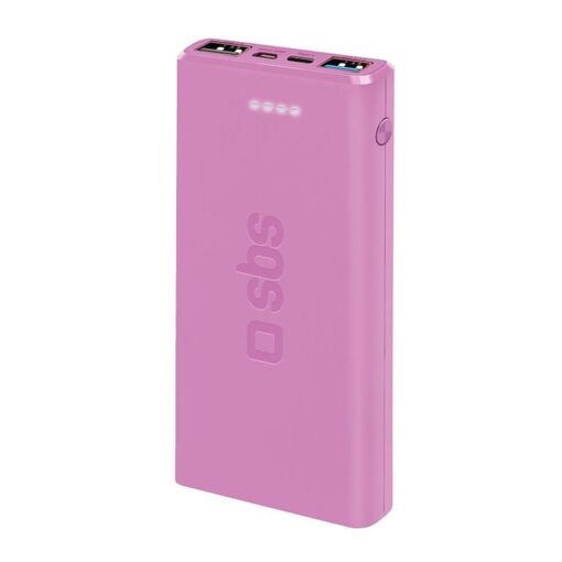 Batería portátil SBS TTBB10000FASTP de 10.000 mAh con tecnología LiPo, rosa