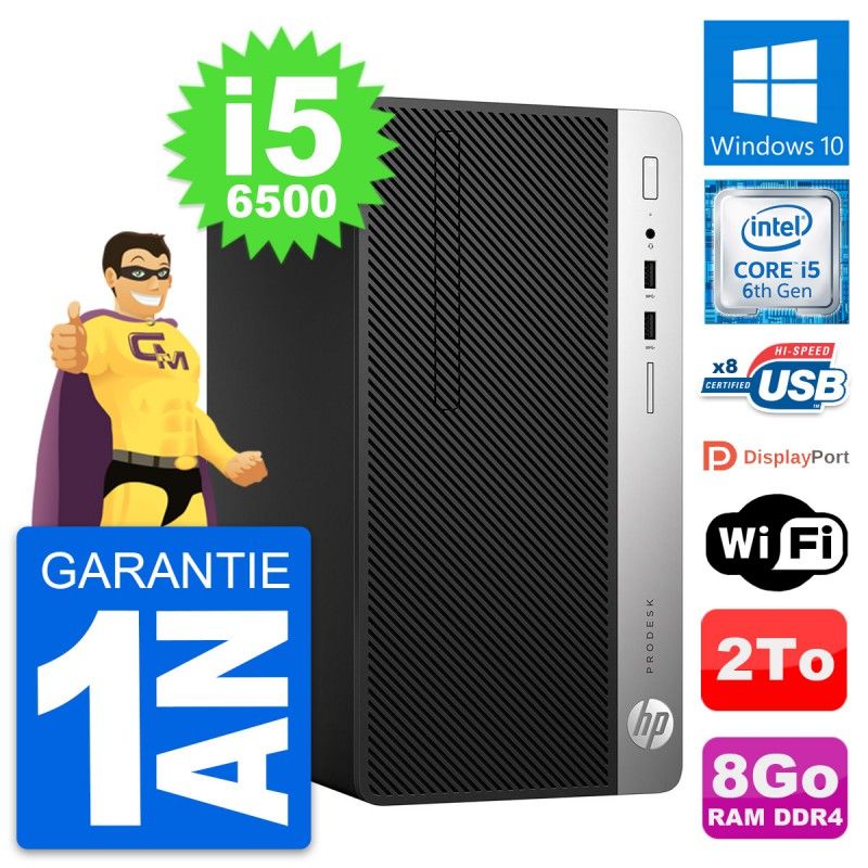 HP ProDesk 400 G4 MT Core i5-6500 8GB RAM 2TB HDD Windows 10 WiFi
