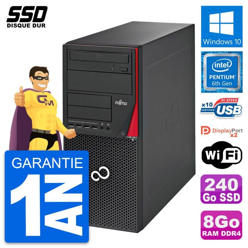Fujitsu Esprimo P756 MT - Intel Pentium G4400, 8GB RAM, 240GB SSD, Windows 10, WiFi