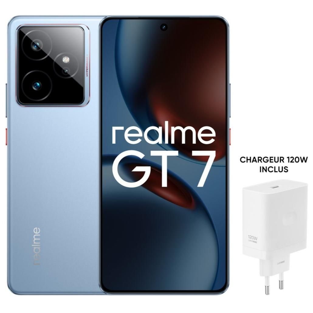 Realme Smartphone GT7 6.78-inch 5G Nano SIM 512GB Blue with Realme 120W Charger
