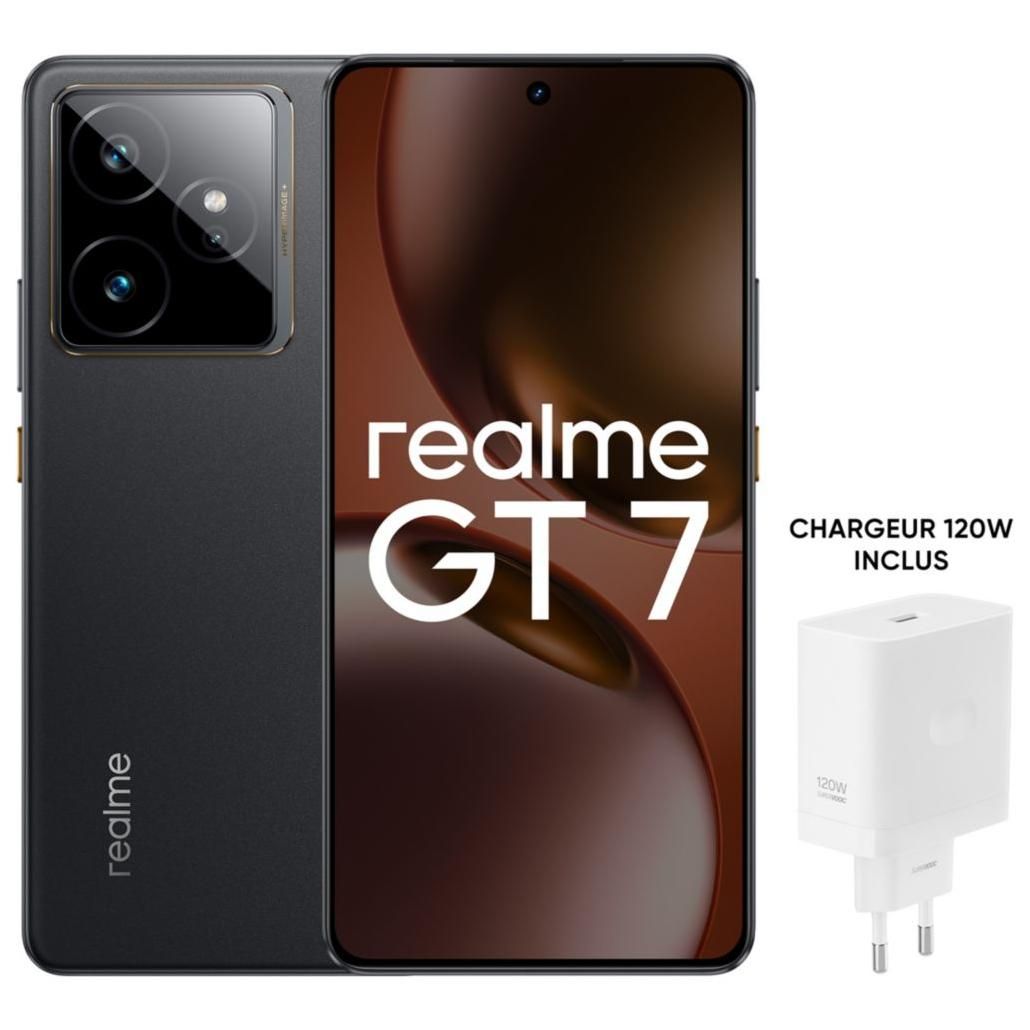 Realme Smartphone GT7 6.78 inch 5G Nano SIM 512GB Black with Realme 120W Charger