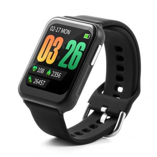 Reloj inteligente Technaxx TX-SW7HR, pantalla de 1,69 pulgadas, resolución 240 x 280, negro