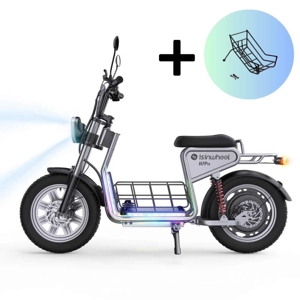 isinwheel H7Pro Trottinette électrique 1200W avec siège - H7pro+Panier €698.99
