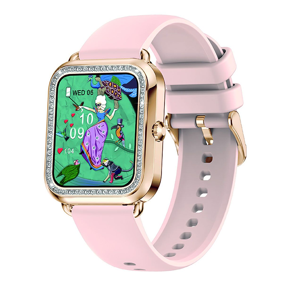 Avizar Maria Stainless Steel Smartwatch with Health Tracking and Calls - Rose